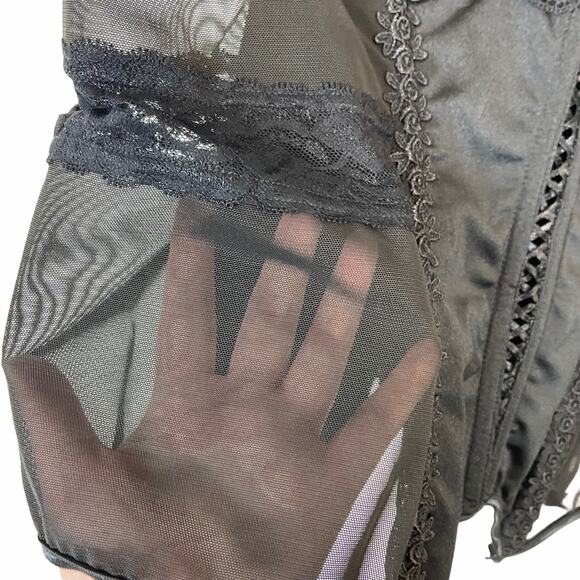 Coquette Diva Bustier Corset Look Black Sexy Vibe Stretch SZ 3X to 4X Sheer Mesh - Picture 11 of 16